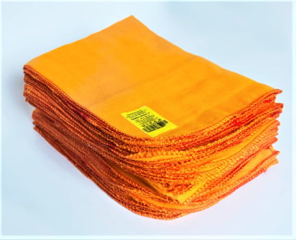 Kit 12 Flanelas Laranja G - 38 x 58 cm